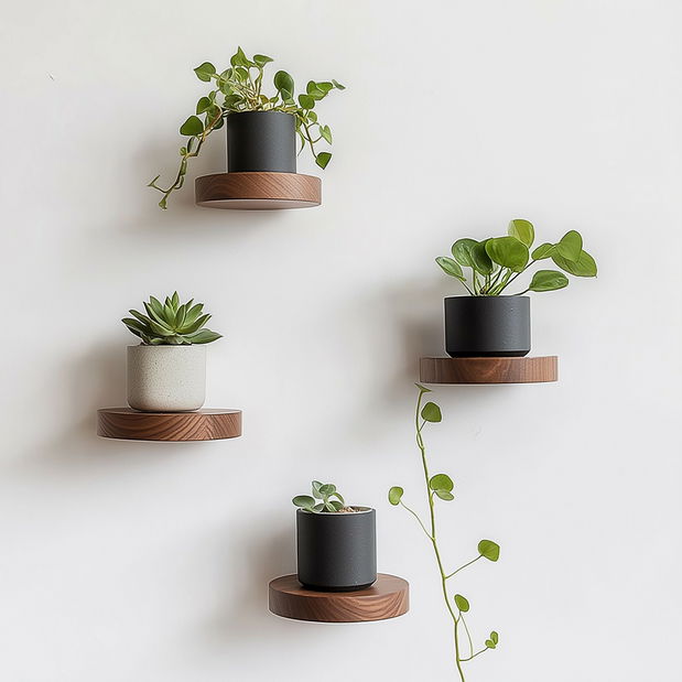 Zidne police (4 kom.) Rafanda (prirodna)