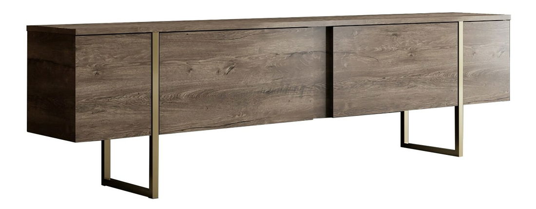 TV stolík/skrinka Luna (Orech + Zlatá)