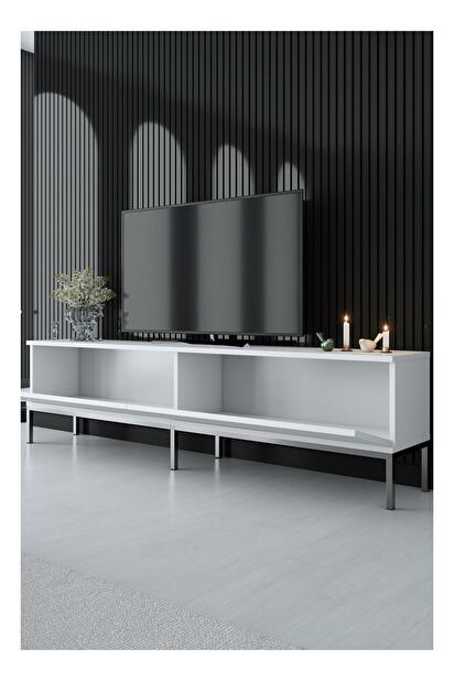 TV asztal/szekrény Vibubi 2 (fehér + ezüst) 