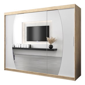 Šatníková skriňa 250 cm Eclipse (dub sonoma + biela matná)