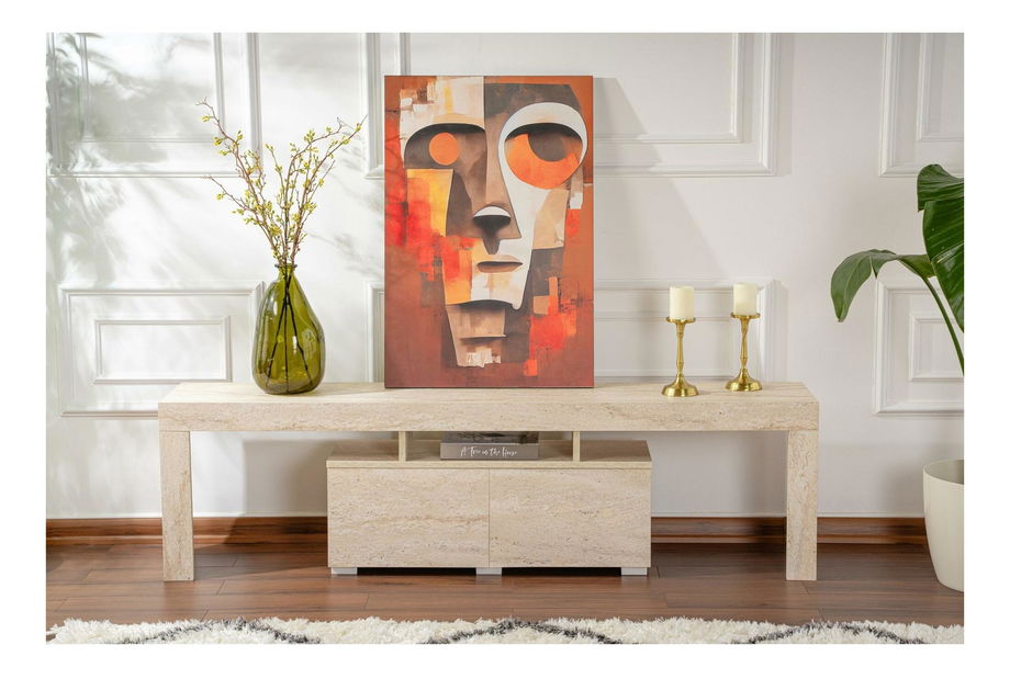 TV stolík/skrinka Endlava (travertín)