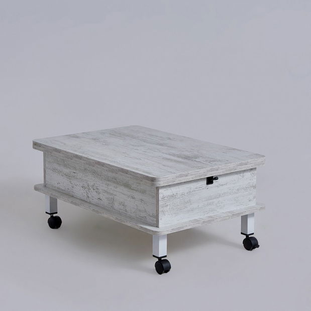 Konferenčný stolík na kolieskach Helsin (Biela)