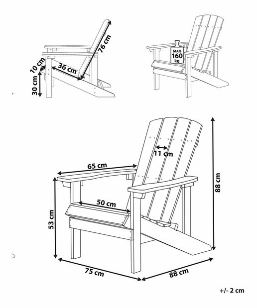 Vrtna stolica Adack (tamno siva)