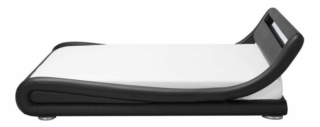 Manželská vodná posteľ 180 cm Anais (čierna ekokoža) (s roštom a matracom)