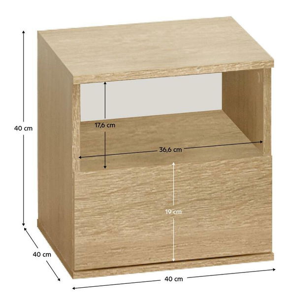 Noćni ormarić Discutibles (hrast sonoma) 