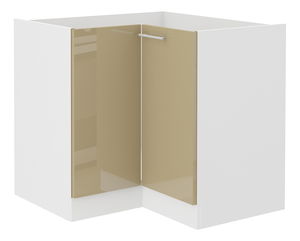 Kutni donji kuhinjski ormarić- Lavera 90 x 90 DN 2F BB (bijela + sjaj cappucino)