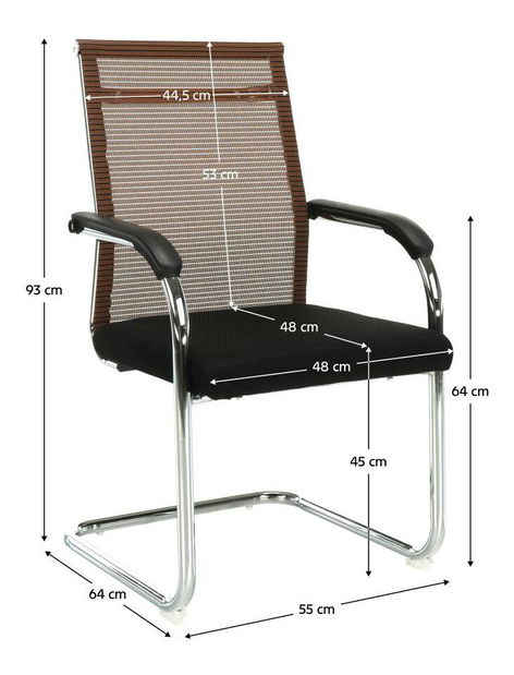 Scaun de conferință Ertozinenca (maro + negru) 
