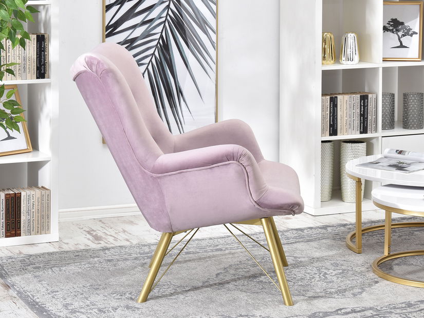 Relaxačné kreslo Dawntawn (svetlofialová + zlatá)