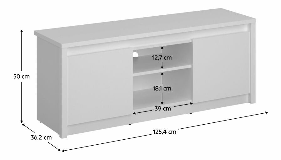 TV stolík/skrinka ERODON (biela)