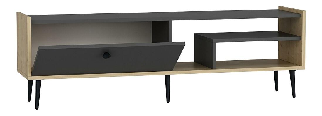TV asztal/szekrény Musuka 2 (antracit + zafír tölgy) 