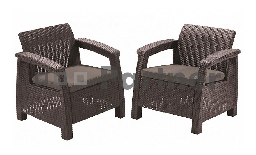 Záhradná zostava Corfu duo (hnedá) (um. Ratan) *vankúše ZADARMO