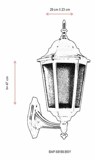 Vanjska zidna svjetiljka- Benjamen (crna)