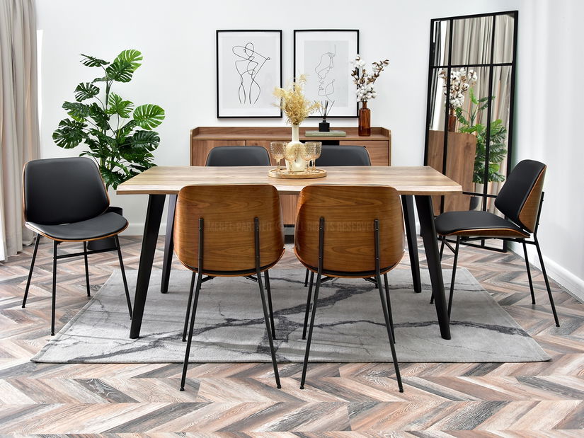 Stolička Jordan (orech tmavý + čierna)