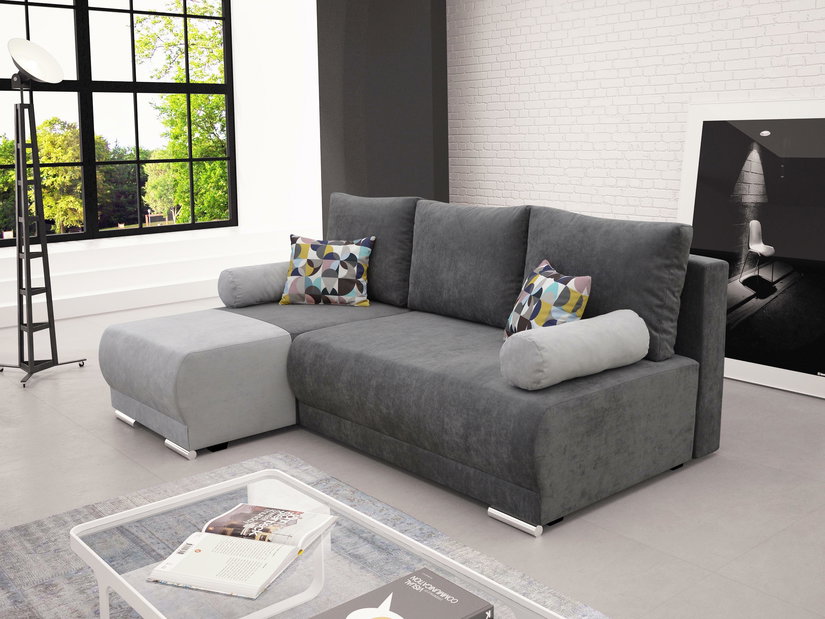 Rohová sedačka Nylisa (svetlosivá + sivá) (L)