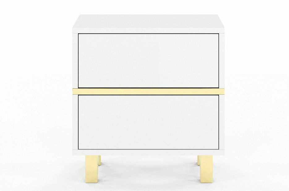 Nočný stolík Naturlig Mynga (vysoký lesk biely)