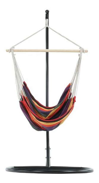 Závesné hojdacie kreslo Gilda (biela + vzor pásik)