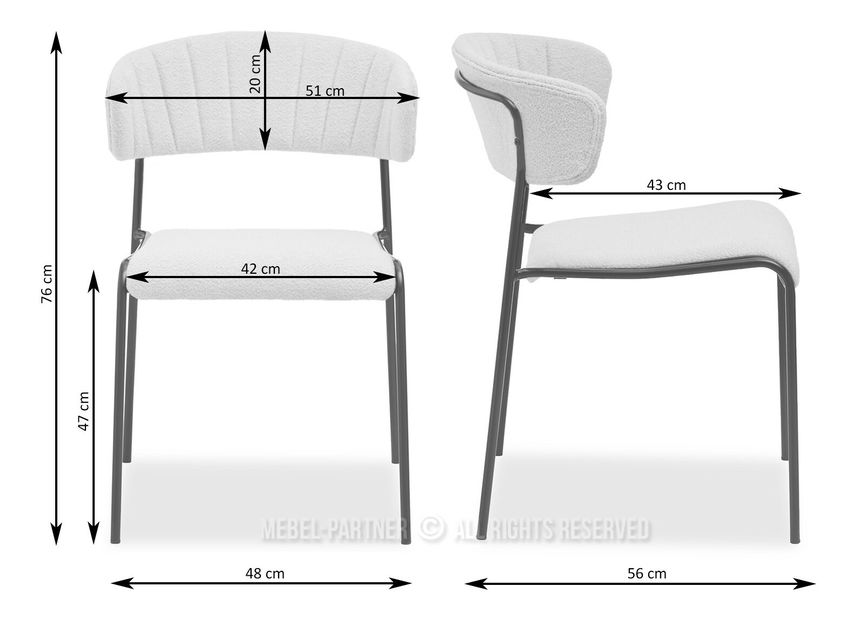 Scaun Nora (crem + negru)