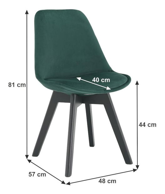 Set 2 buc. scaune de sufragerie Blanche (emerald + negru) *vânzare stoc