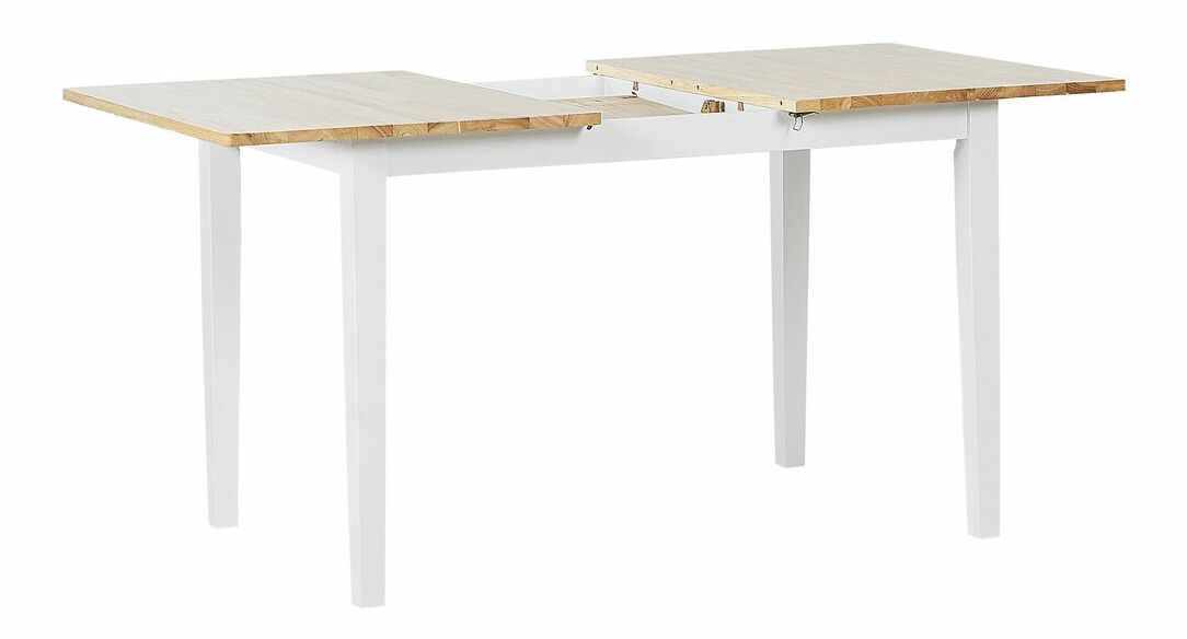 Masă sufragerie HOWTON (lemn deschis + alb) (pentru 4 până la 6 persoane)