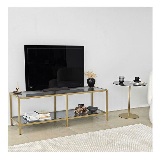 TV asztal Sibade 2 (sötétszürke + arany)