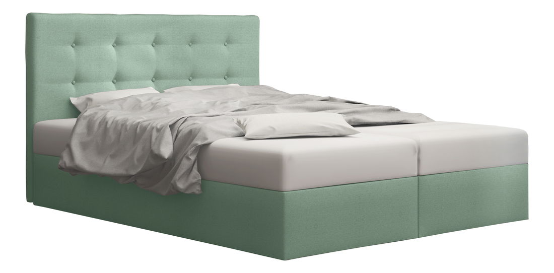 Bračni krevet Boxspring 160 cm Duel 1 (metvica) (s madracem i prostorom za odlaganje)