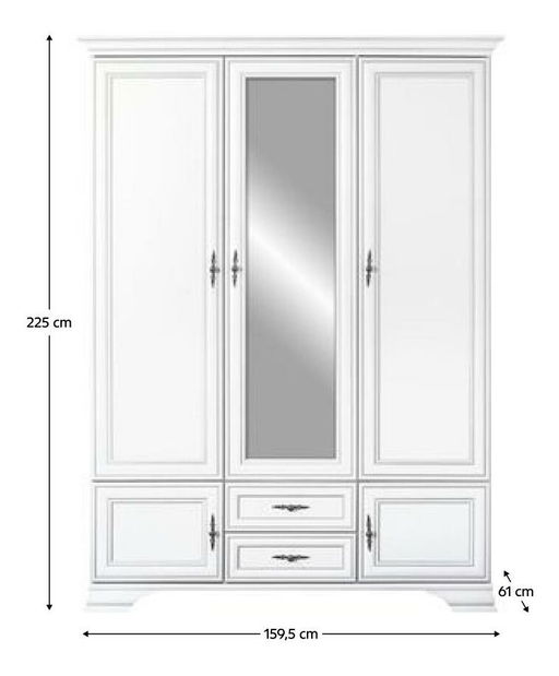 Ormar za garderobu Kuito SZF5D2S (alpska bijela)