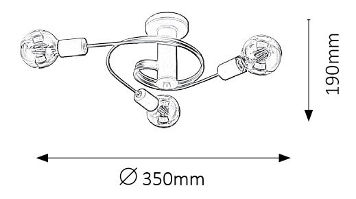 Mennyezeti lámpa Carly 2095 (matt fekete)