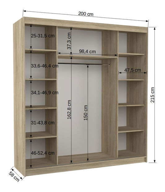Šatníková skriňa Meggie (biela)