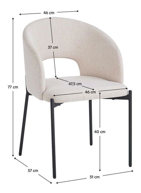 Jedálenská stolička Lunka (béžová + čierna)