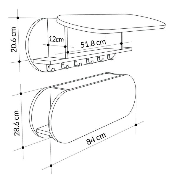 Vešiak Sabili (sivá) 