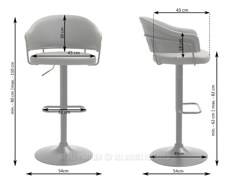 Szék Horatio (grafit + fekete)
