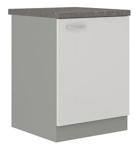 Dulap inferior de bucătărie Milo 60 D 1F BB (gri + Alb lucios)