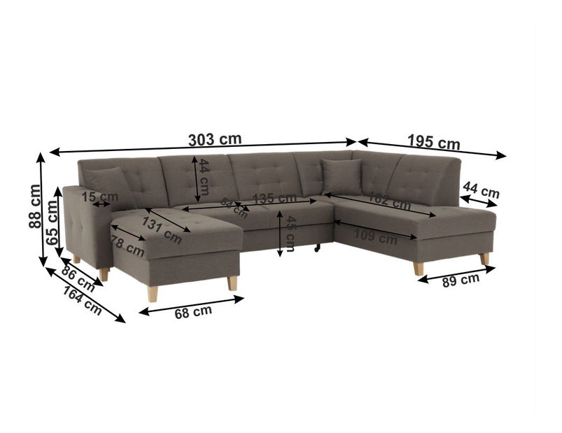 Colțar în formă de U Brodgat L2BL-STARK-373 (gri maro taupe) (S)