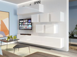Mobilier living Berny 62 (alb + Alb lucios)