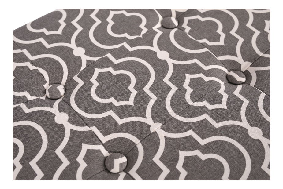 Skladacia taburetka Leucit (sivá + biely vzor)