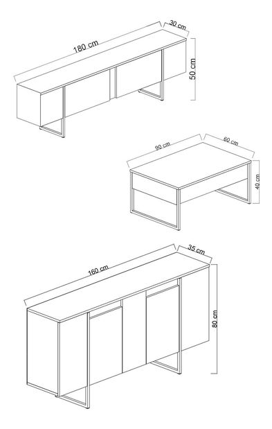 Set za dnevni boravak Luna 1 (orah + srebrna)