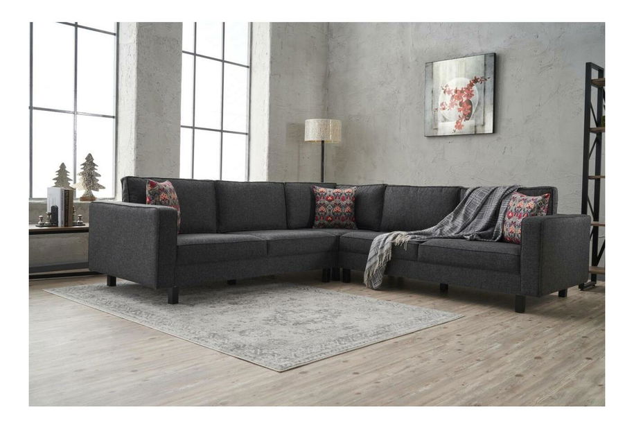 Sarokkanapé Kalen 2 (antracit + fekete)