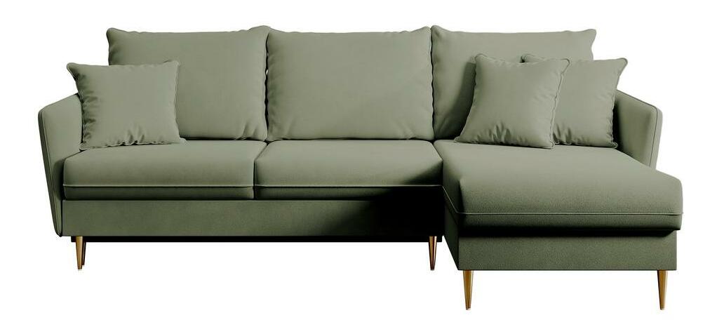 Kutna garnitura Vivaldio L (maslinasto zelena + zlatna)