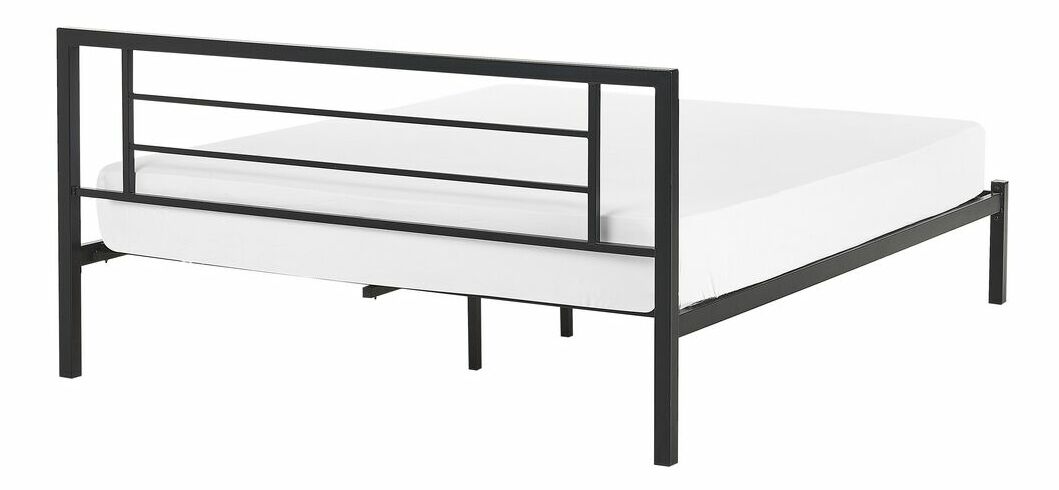 Manželská posteľ 160 cm CONNET (s roštom) (čierna)