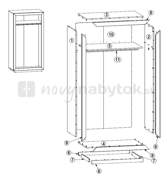 Šatníková skriňa BRW LARGO PSZF2D/20/10