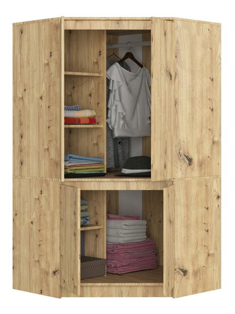 Dulap de haine de colț Sumergible (stejar artisan)