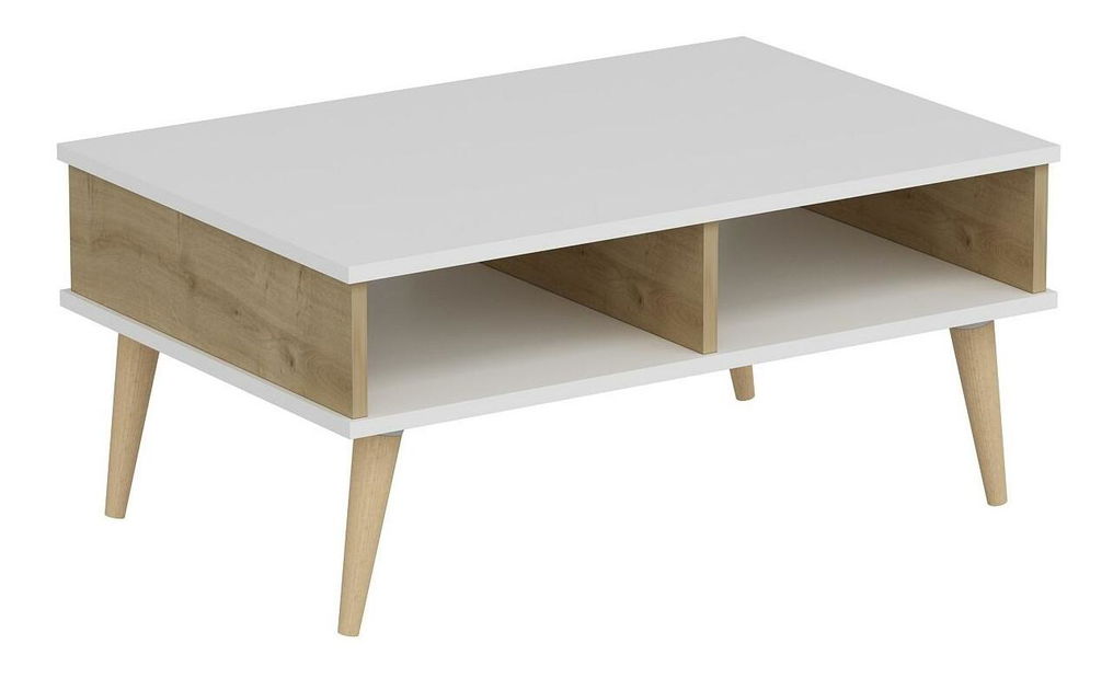 Măsuță de cafea Loreena (Alb + Stejar zafir) 