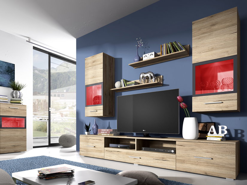 Obývacia stena Sapphire Typ 09 (dub san remo) *výpredaj