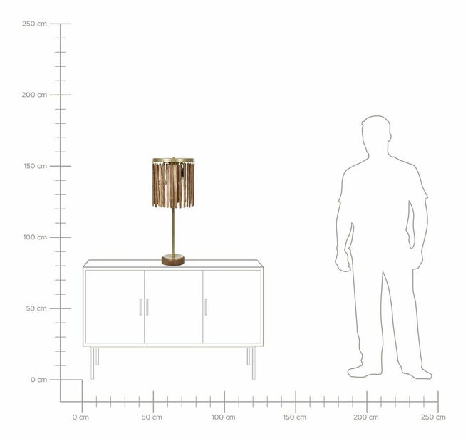 Stolná lampa Sargas (tmavé drevo) 