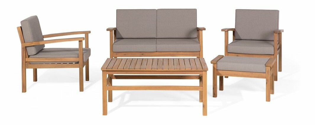 Kerti ülőgarnitúra Maleno (sötétszürke) (akácia)