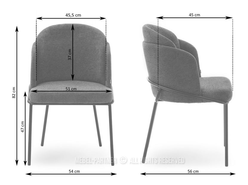 Jedálenská stolička Continuara (krémová + čierna)