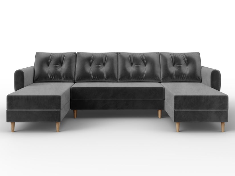 Kutna garnitura u obliku U Paladio (tamno siva) (L)