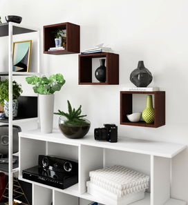 Set 3 ks. nástenných políc Pluralismo (wenge)