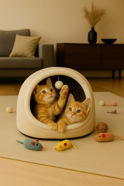 Peliešok pre mačky Alasia (krémová)