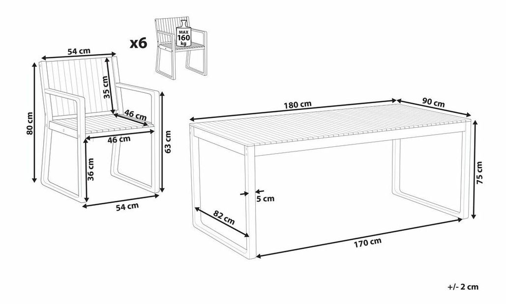 Kerti garnitúra Saffiya (világos fa) 